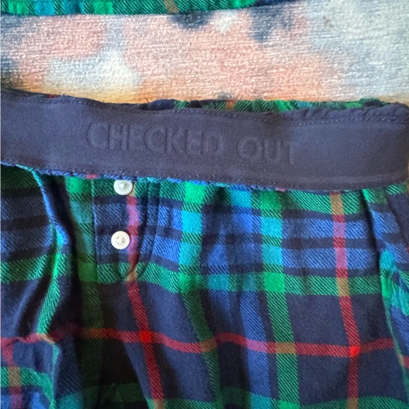 Aerie Flannel Blue and Green Plaid Pajama Set (Matching Dog PJs also for sale) - Picture 4 of 12